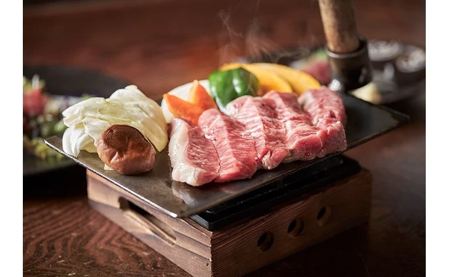 旅館名物「肥後牛鐵鍬燒」